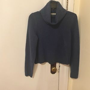 Madewell blue cashmere cowl neck sweater